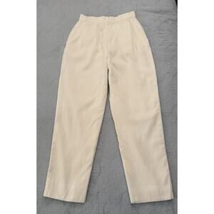VTG 90s Salvatore Ferragamo White Cotton Waffle Pant Sz 38 XS Small High Waisted